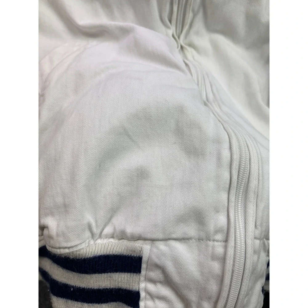 Vintage Brooks Brothers Bomber Jacket Mens M White Zip Varsity Made in USA